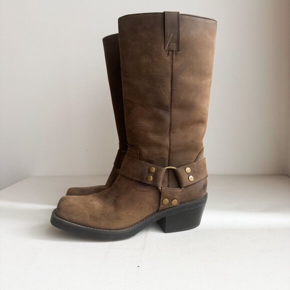 Vintage Natural  Reflections Nubuck Suede Brown Western Mid Calf Boots 7.5 - Picture 10 of 10